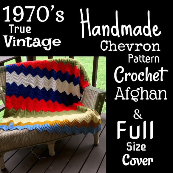 Vintage Other - ▪️VTG▪️1970’s Handmade Crochet Afghan Bed Cover